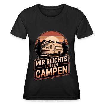 I've had enough I go camping caravan retro camping - Women's Functional T-Shirt - black - Front - AI Model Female 172 light (172cm)