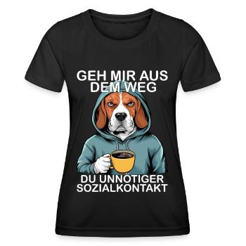 Écarte-toi de mon chemin, contact social inutile - T-shirt sport Femme - noir - Devant - AI Model Female 172 light (172cm)