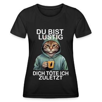 Tu es drôle Je te tuerai en dernier sarcastique - T-shirt sport Femme - noir - Devant - AI Model Female 172 light (172cm)