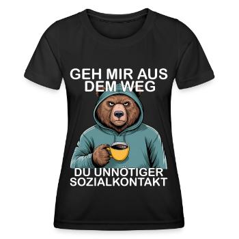 Écarte-toi de mon chemin, contact social inutile - T-shirt sport Femme - noir - Devant - AI Model Female 172 light (172cm)