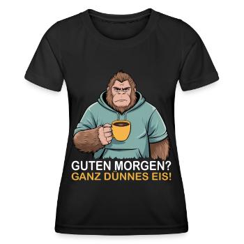 Bonjour glace très mince - T-shirt sport Femme - noir - Devant - AI Model Female 172 light (172cm)
