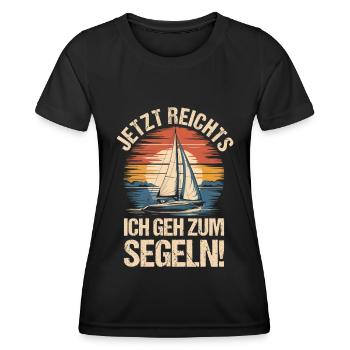 Jetzt Reichts Ich Geh Zum Segeln Retro Segelboot - Frauen Funktions-T-Shirt - Schwarz - Vorne - AI Model Female 172 light (172cm)