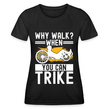 Tricycle couché Liegetrike Liegedreirad - T-shirt sport Femme - noir - Devant - AI Model Female 172 light (172cm)