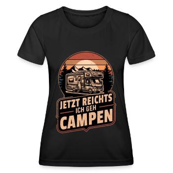 Jetzt Reichts Ich Geh Campen Wohnmobil Camper - Frauen Funktions-T-Shirt - Schwarz - Vorne - AI Model Female 172 light (172cm)