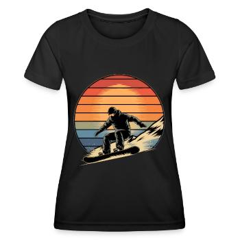 Snowboard rétro Vintage Snowboarder - T-shirt sport Femme - noir - Devant - AI Model Female 172 light (172cm)
