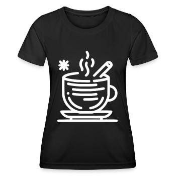Vin chaud Cadeaux de Noël d’hiver - T-shirt sport Femme - noir - Devant - AI Model Female 172 light (172cm)