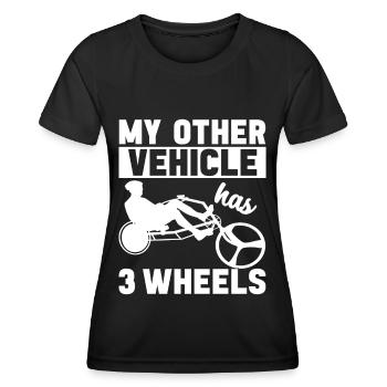 Tricycle couché Liegetrike Liegedreirad - T-shirt sport Femme - noir - Devant - AI Model Female 172 light (172cm)