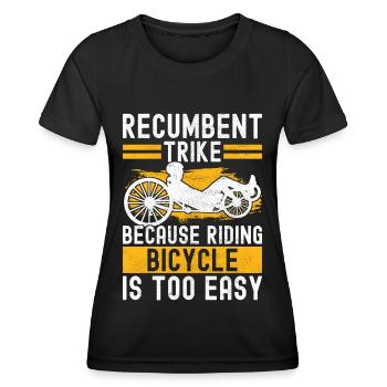 Tricycle couché Liegetrike Liegedreirad - T-shirt sport Femme - noir - Devant - AI Model Female 172 light (172cm)