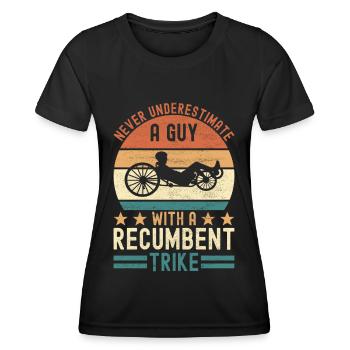 Tricycle couché Liegetrike Liegedreirad - T-shirt sport Femme - noir - Devant - AI Model Female 172 light (172cm)