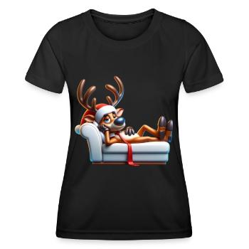 Frissons de renne - T-shirt sport Femme - noir - Devant - AI Model Female 172 light (172cm)