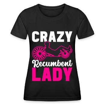 Tricycle couché Liegetrike Liegedreirad - T-shirt sport Femme - noir - Devant - AI Model Female 172 light (172cm)