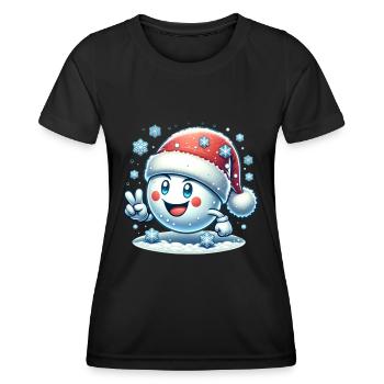 Noël boule de neige flocons de neige Noël - T-shirt sport Femme - noir - Devant - AI Model Female 172 light (172cm)