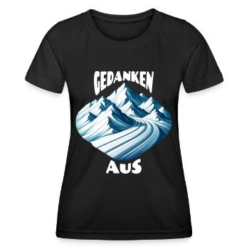 Gedanken Aus Skipiste lustiger Ski Spruch - Frauen Funktions-T-Shirt - Schwarz - Vorne - AI Model Female 172 light (172cm)