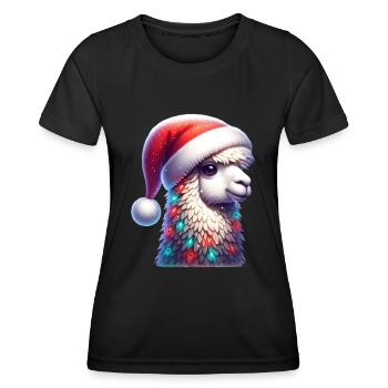 Lama Nikolaus - Frauen Funktions-T-Shirt - Schwarz - Vorne - AI Model Female 172 light (172cm)