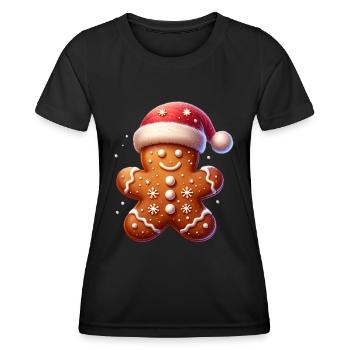 Lebkuchen Weihnachtsmütze Geschenkidee - Frauen Funktions-T-Shirt - Schwarz - Vorne - AI Model Female 172 light (172cm)