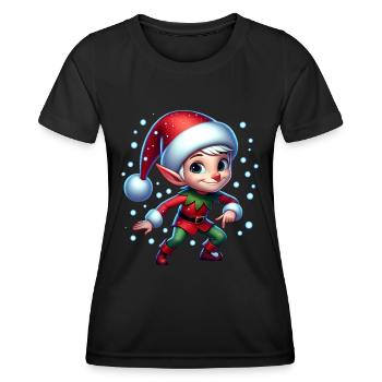 Noël Onze Boules de Neige - T-shirt sport Femme - noir - Devant - AI Model Female 172 light (172cm)