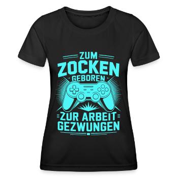 Gamer Gaming Gamer Gaming Noël - T-shirt sport Femme - noir - Devant - AI Model Female 172 light (172cm)