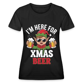 Citation de Noël sur la bière de Noël Elf - T-shirt sport Femme - noir - Devant - AI Model Female 172 light (172cm)