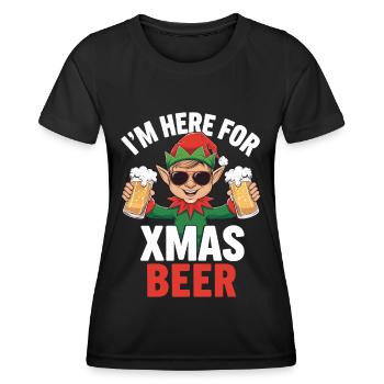 Citation de Noël sur la bière de Noël Elf - T-shirt sport Femme - noir - Devant - AI Model Female 172 light (172cm)