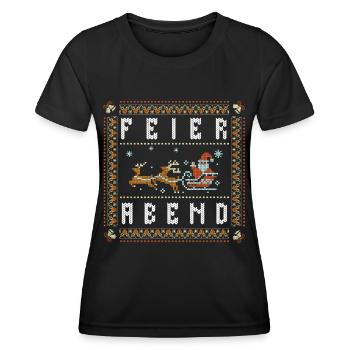 Feierabend Lustiger Weihnachtsspruch - Frauen Funktions-T-Shirt - Schwarz - Vorne - AI Model Female 172 light (172cm)