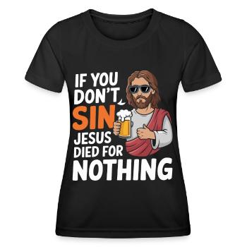 Christ Reformed Christian God Theology - Women's Functional T-Shirt - black - Front - AI Model Female 172 light (172cm)