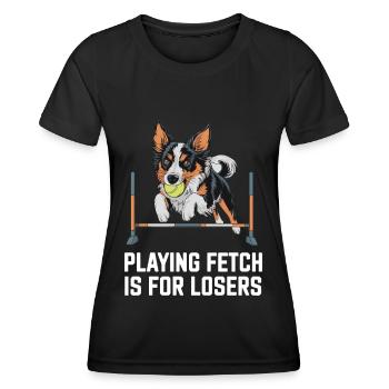 Flyball Sports canins - T-shirt sport Femme - noir - Devant - AI Model Female 172 light (172cm)