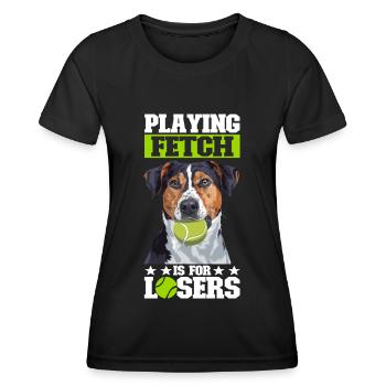 Flyball Sports canins - T-shirt sport Femme - noir - Devant - AI Model Female 172 light (172cm)