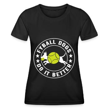 Flyball Sports canins - T-shirt sport Femme - noir - Devant - AI Model Female 172 light (172cm)