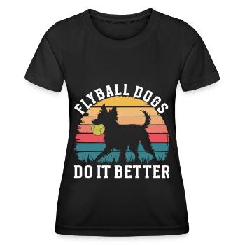 Flyball Sports canins - T-shirt sport Femme - noir - Devant - AI Model Female 172 light (172cm)