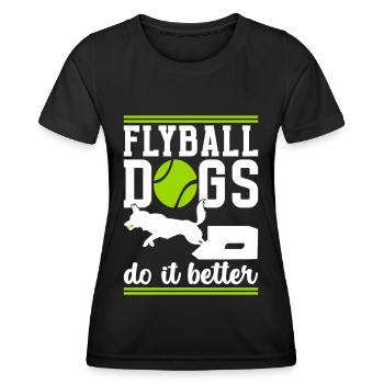 Flyball Sports canins - T-shirt sport Femme - noir - Devant - AI Model Female 172 light (172cm)