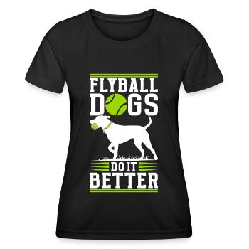 Flyball Sports canins - T-shirt sport Femme - noir - Devant - AI Model Female 172 light (172cm)