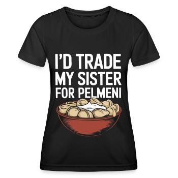 Pelmeni Russian Cuisine - Women's Functional T-Shirt - black - Front - AI Model Female 172 light (172cm)