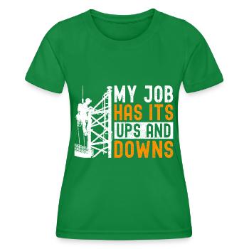 Industriekletterer Tower Climber Industrieklettern - Frauen Funktions-T-Shirt - Kelly Green - Vorne - AI Model Female 172 dark (172cm)