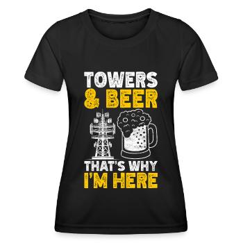 Industriekletterer Tower Climber Industrieklettern - Frauen Funktions-T-Shirt - Schwarz - Vorne - AI Model Female 172 light (172cm)