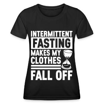 Jeûne intermittent Jeûne intermittent - T-shirt sport Femme - noir - Devant - AI Model Female 172 light (172cm)