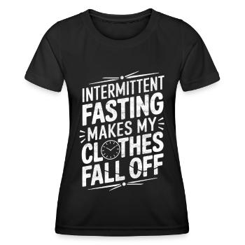 Jeûne intermittent Jeûne intermittent - T-shirt sport Femme - noir - Devant - AI Model Female 172 light (172cm)