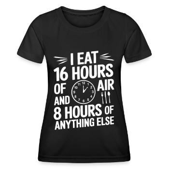 Jeûne intermittent Jeûne intermittent - T-shirt sport Femme - noir - Devant - AI Model Female 172 light (172cm)