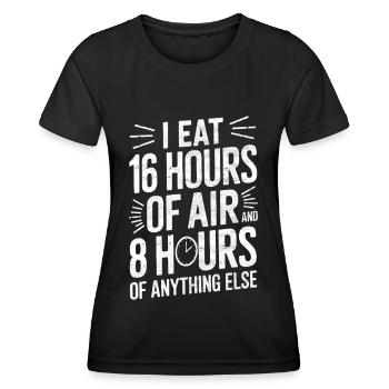 Jeûne intermittent Jeûne intermittent - T-shirt sport Femme - noir - Devant - AI Model Female 172 light (172cm)