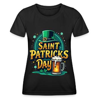 Saint Patrick's Day Beer - Women's Functional T-Shirt - black - Front - AI Model Female 172 light (172cm)
