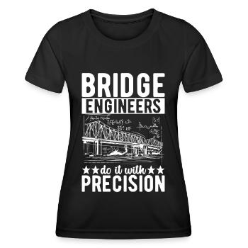 Ingénieur des ponts Construction de ponts - T-shirt sport Femme - noir - Devant - AI Model Female 172 light (172cm)
