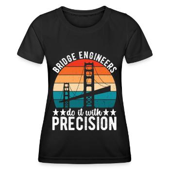 Ingénieur des ponts Construction de ponts - T-shirt sport Femme - noir - Devant - AI Model Female 172 light (172cm)