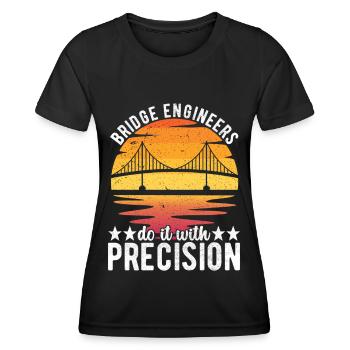 Ingénieur des ponts Construction de ponts - T-shirt sport Femme - noir - Devant - AI Model Female 172 light (172cm)