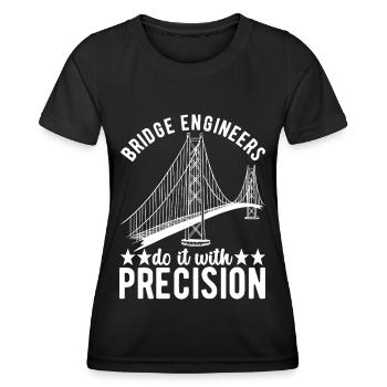 Ingénieur des ponts Construction de ponts - T-shirt sport Femme - noir - Devant - AI Model Female 172 light (172cm)