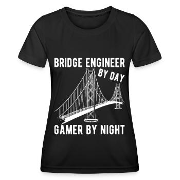 Ingénieur des ponts Construction de ponts - T-shirt sport Femme - noir - Devant - AI Model Female 172 light (172cm)