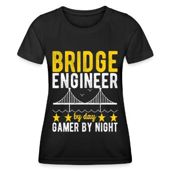 Ingénieur des ponts Construction de ponts - T-shirt sport Femme - noir - Devant - AI Model Female 172 light (172cm)