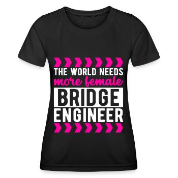 Ingénieur des ponts Construction de ponts - T-shirt sport Femme - noir - Devant - AI Model Female 172 light (172cm)