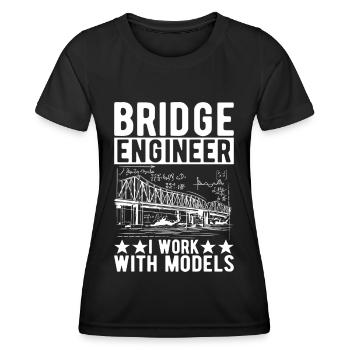 Bridge Engineer Bridge Construction - Women's Functional T-Shirt - black - Front - AI Model Female 172 light (172cm)