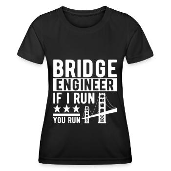 Ingénieur des ponts Construction de ponts - T-shirt sport Femme - noir - Devant - AI Model Female 172 light (172cm)