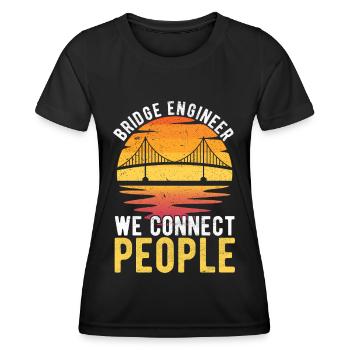 Bridge Engineer Bridge Construction - Women's Functional T-Shirt - black - Front - AI Model Female 172 light (172cm)