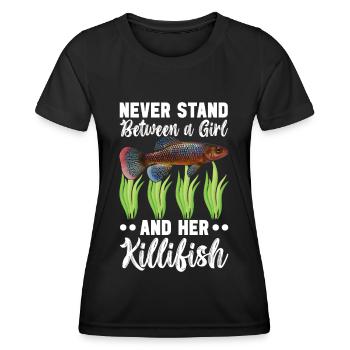 Killifish Egg-laying Tooth Doughnut Aquarium - Women's Functional T-Shirt - black - Front - AI Model Female 172 light (172cm)